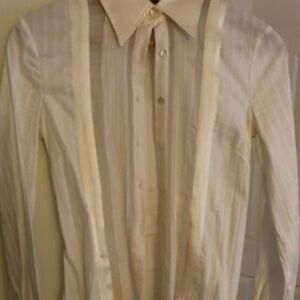 Dolce&Gabbana D&G White Sheer Fitted Blouse. Size 38.